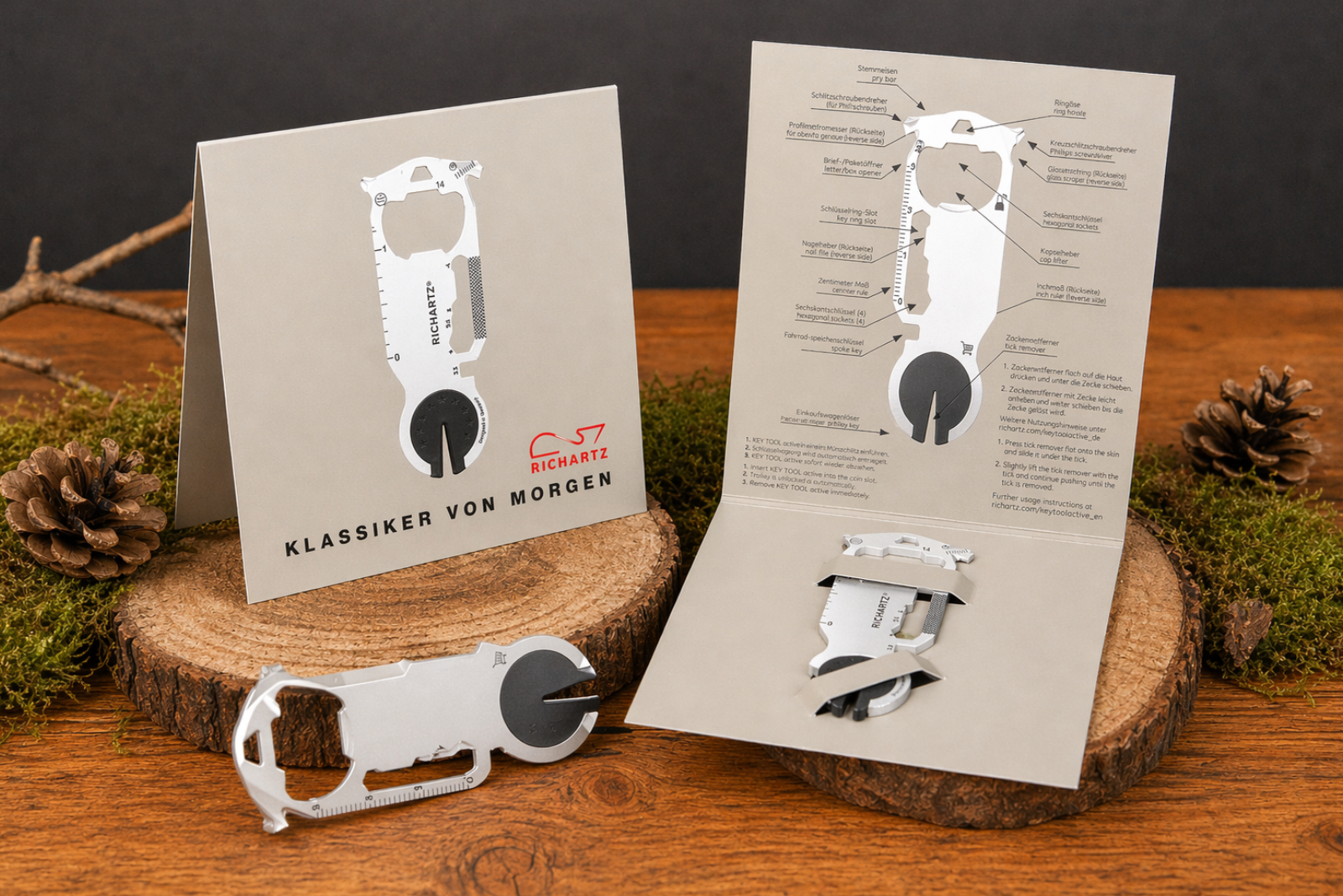 RICHARTZ Key Tool Active Minitool mit Logo in hochwertiger Verpackung als Werbeartikel