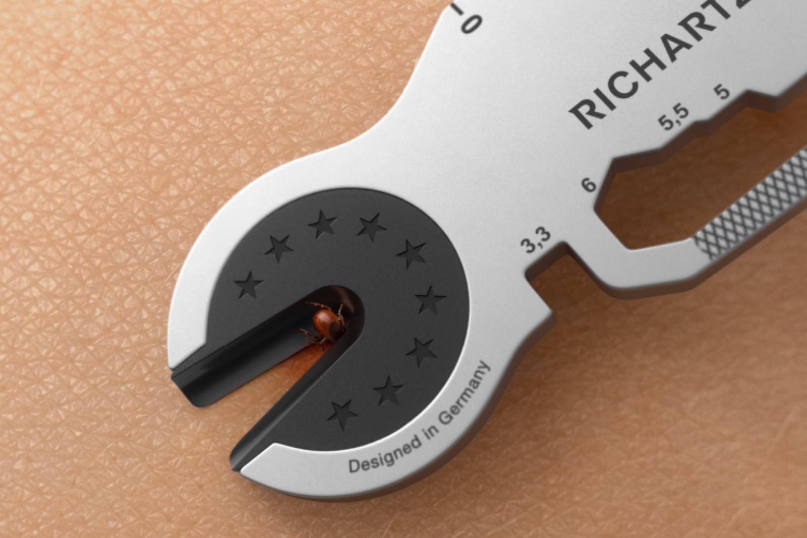 Key Tool Active Zeckenentferner mit Logo-Gravur f&uuml;r Outdoor, Freizeit und Alltag