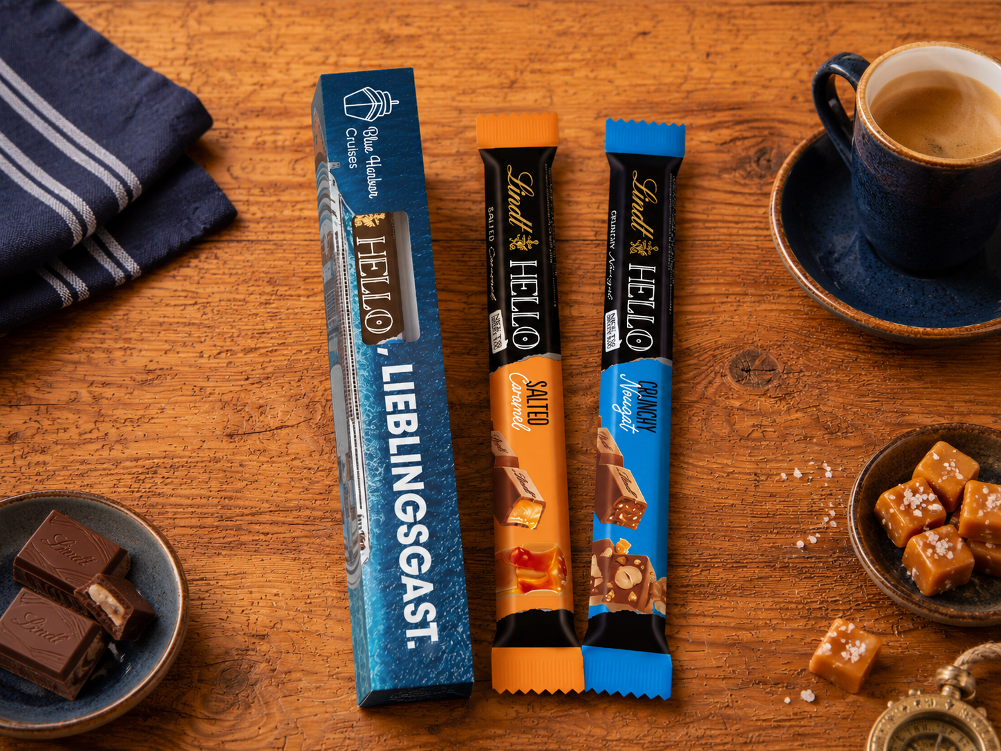 Lindt HELLO Sticks mit Werbeverpackung als hochwertiges Give-away f&uuml;r Kunden und Mitarbeiter