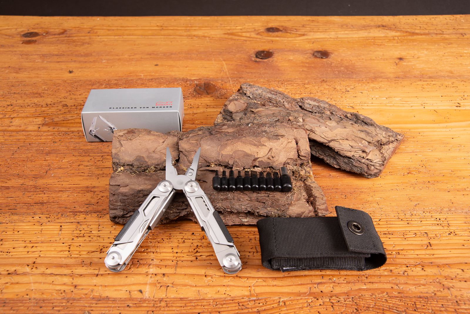 Richartz EXOTOOL 24+ Multitool mit Gravur, Bit-Set, Etui und Faltschachtel als hochwertiges Werbegeschenk