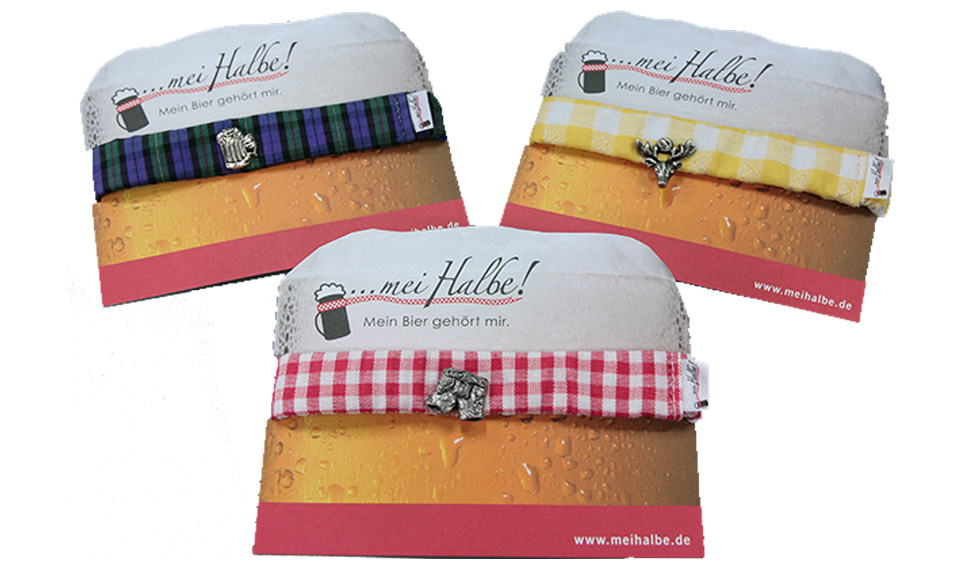 MeiHalbe Bierkrugband als Werbetr&auml;ger