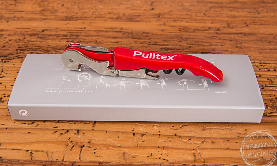 Pulltap Flaschen&ouml;ffner mit Logo auf Werbekarton