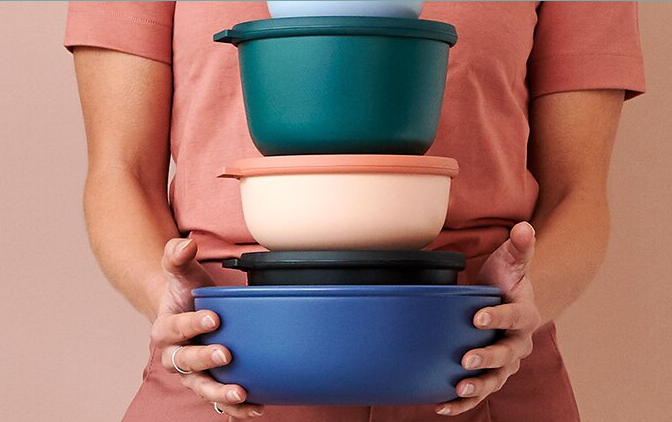 Mepal Vorratsdosen in gr&uuml;n, blau und wei&szlig; als Werbegeschenk mit Logo bedrucken