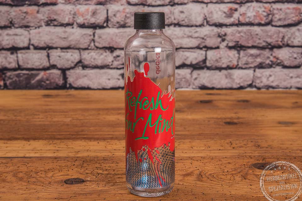 Glasflasche mit K&uuml;nstlerdesign