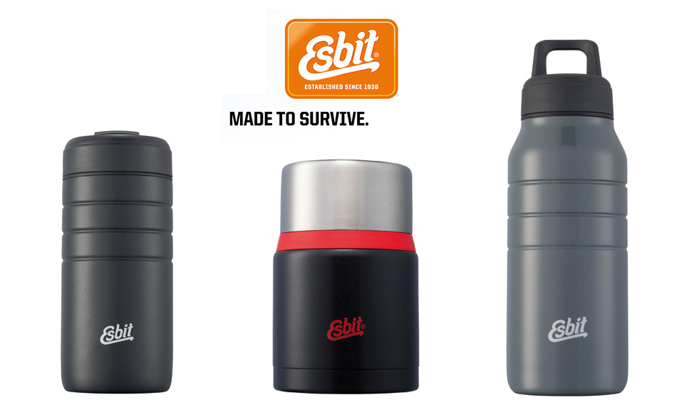 esbit Outdoorartikel, wie Thermoslfaschen und Food-Jars als Werbeartikel