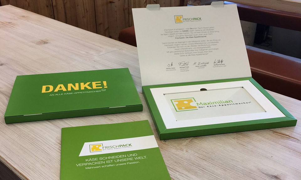 Verpackung Ricolor Brotzeitbrettchen als Werbeartikel