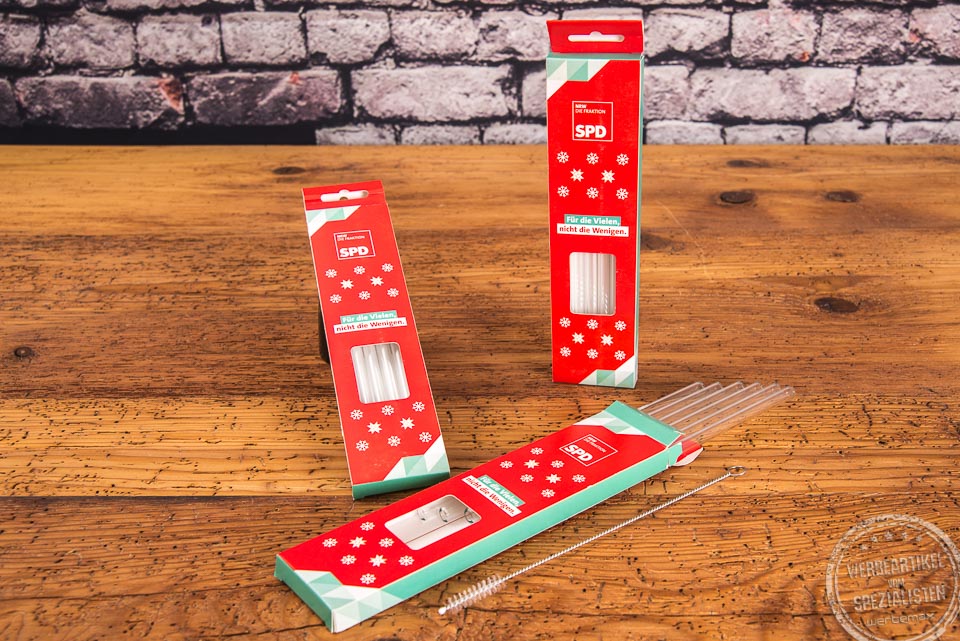 Glastrinkhalme SPD Werbegeschenk