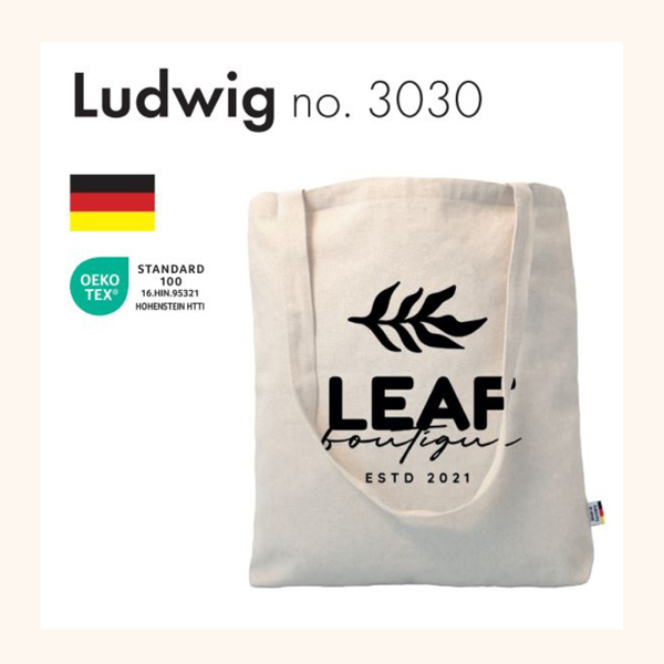 MisterBags Baumwolltasche natur Ludwig Made in Germany 