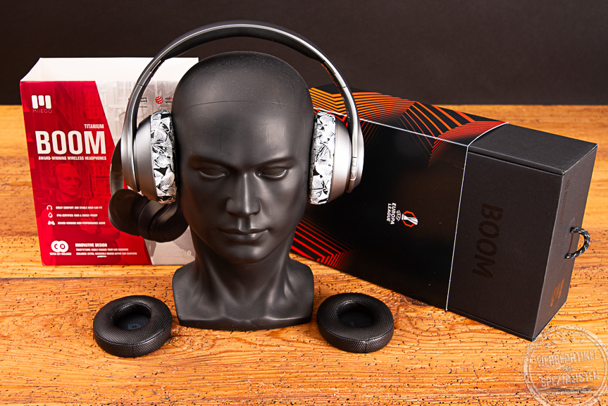 Miiego Kabellose Kopfh&ouml;rer als Werbeartikel in Geschenkbox und mit austauschbaren, bedruckten Ohrpolstern