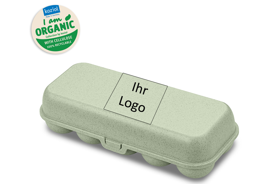 Koziol EGGS to go Mehrweg Eierschachtel als Werbeartikel in gr&uuml;n.