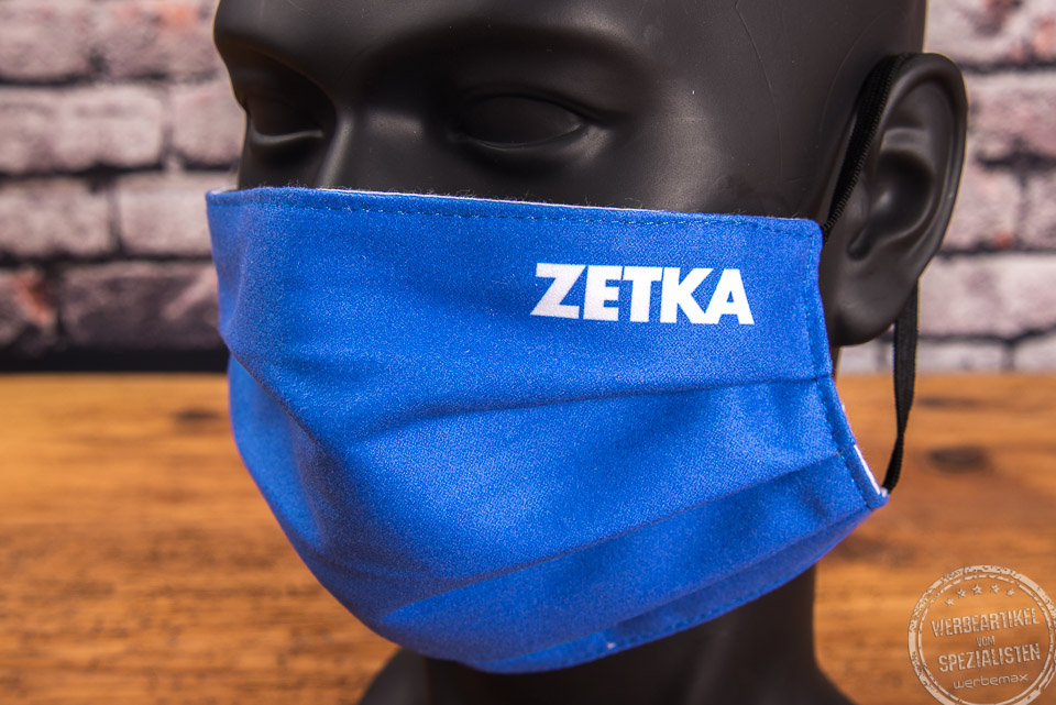 Mund-Nasen-Maske mit Logo Zetka als Streuartikel.
