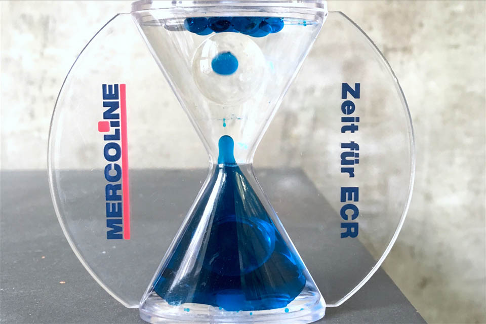 Sanduhr mit Werbeanbringung Paradox