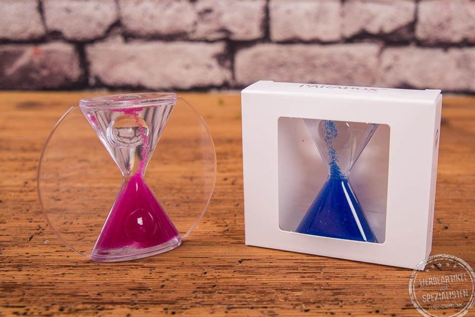 Paradox Sanduhr als Werbeartikel