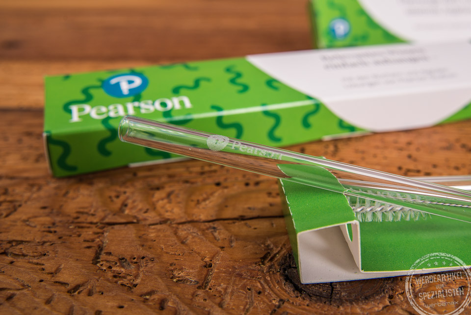 glasstrohhalm mit logo