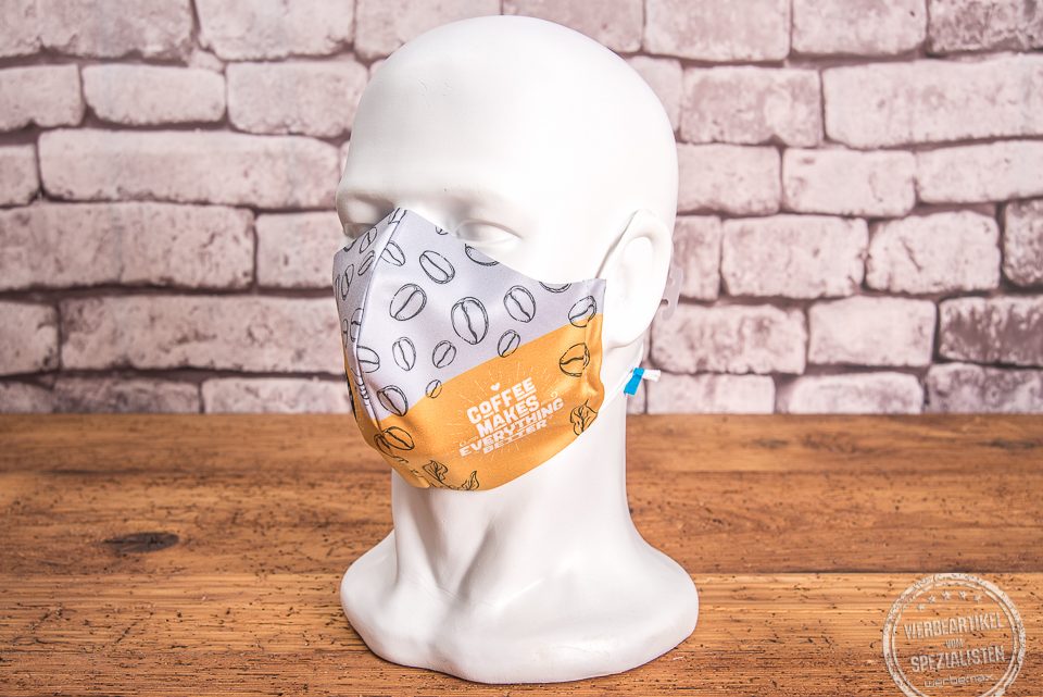 anpassbare maske mit logodruck