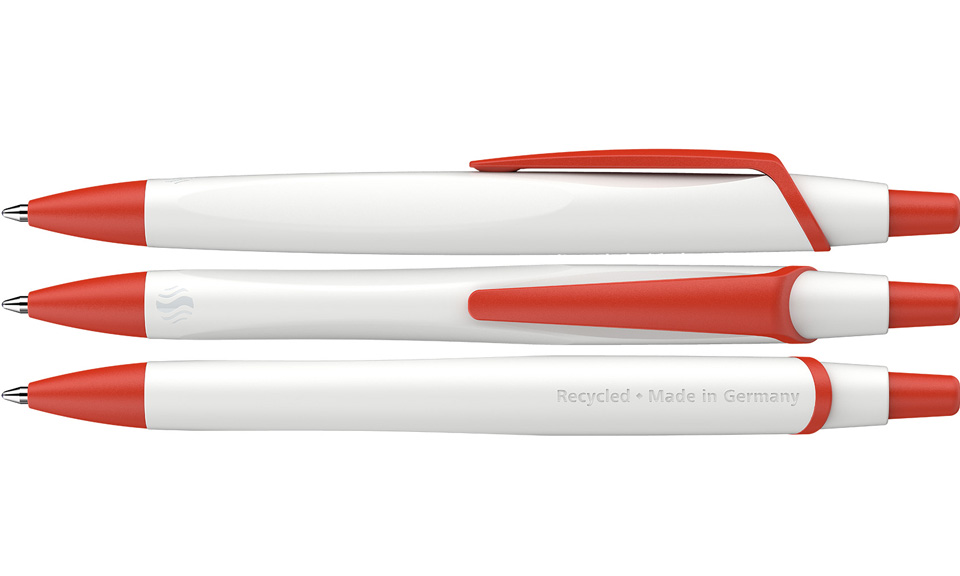 Reco Werbe-Kugelschreiber bedruckt orange wei&szlig;