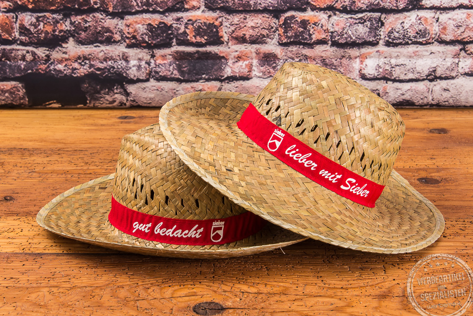 Strohhut mit bedruckter Banderole von Sieber