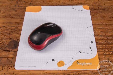 Haftnotizen Mousepad mit Logo als Werbeartikel und Mouse. 