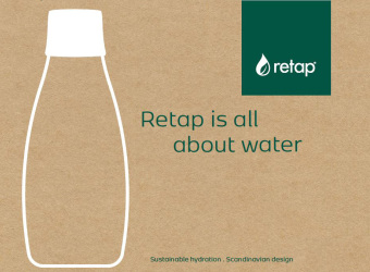 Glasflasche von Retap mit Logo veredelt als Werbeartikel