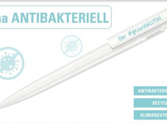 UMA RECYCELT PET PEN PRO antibakterieller Kugelschreiber als Werbeartikel mit Logo bedruckt