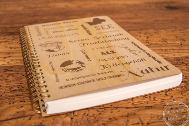 Holznotizbuch mit Gravur