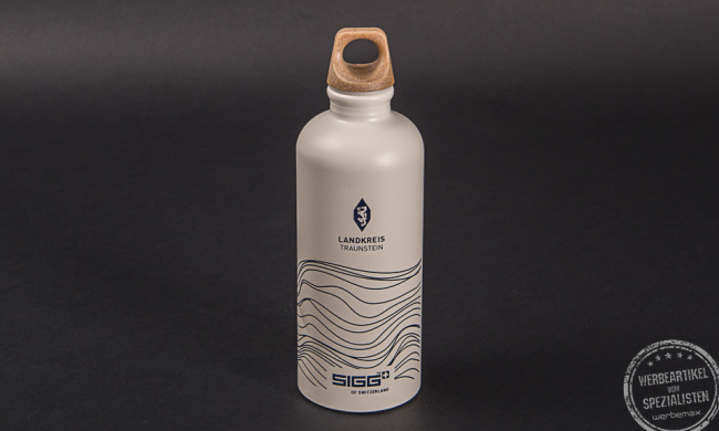 Sigg Flasche mit Logo Druck Landkreis Traunstein 
