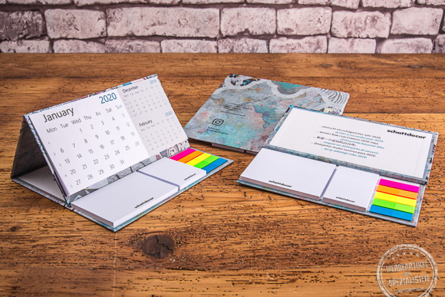 Werbeartikel Tischkalender mit Logodruck Schattdecor 