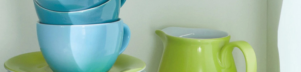 Buntes KAHLA Geschirr der Serie Pronto