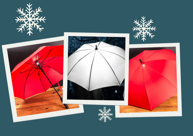 Drei Polaroids mit Bildern des Stockschirms Skylight von FARE als Werbertikel.