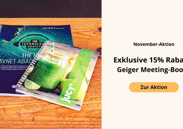 Individuell bedruckte Geiger Meeting-Books mit Spiralbindung als hochwertige Notizbücher für Meetings, Schulungen und Werbezwecke – jetzt 15 % Rabatt in der November-Aktion bei Werbemax