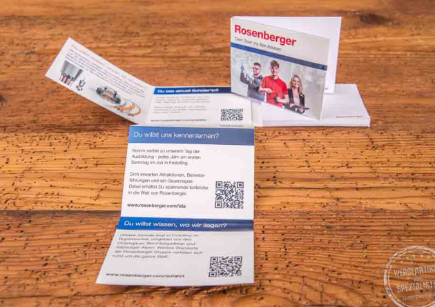 Bewerbermarketing Werbeartikel Haftnotizen Leporello mit Logo