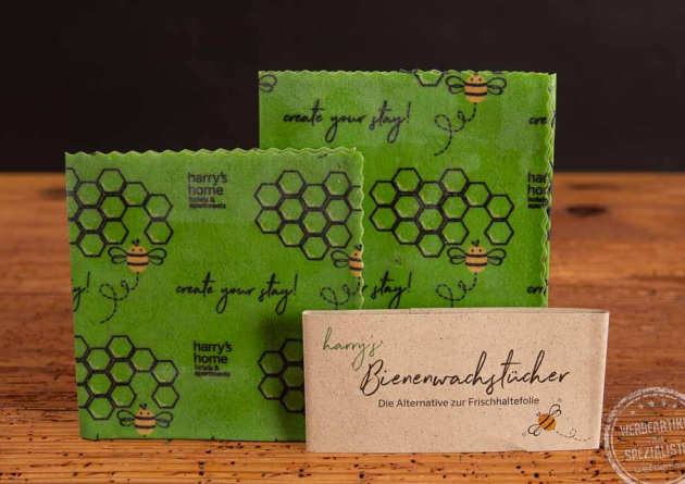 Bienenwachstuch 2er-Set mit Werbebanderole