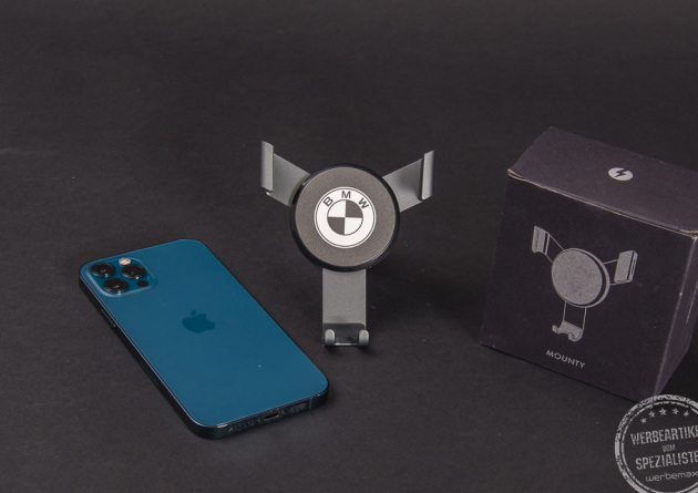 Handy Halterung Auto MOUNTY mit Logo
