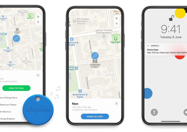 Key Finder Chipolo ONE Handyortung kompatibel mit Apple "Wo ist?" und Google "Find Hub" .