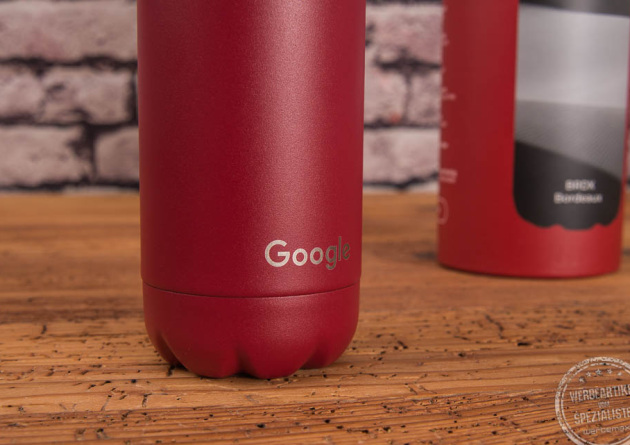 FLSK Flasche rot mit Logogravur und Karton