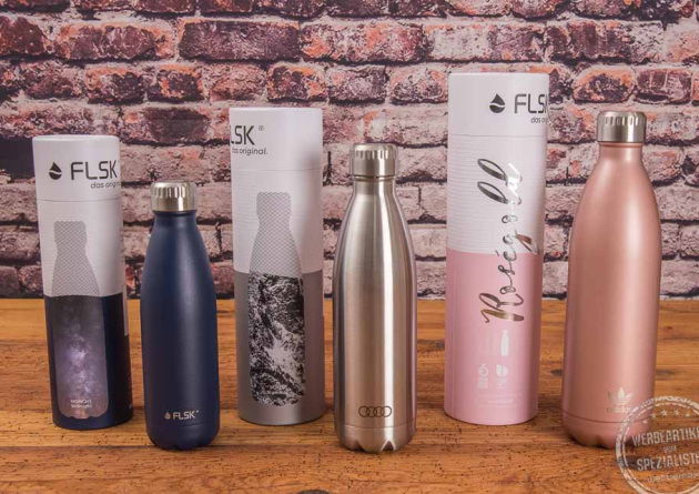 FLSK Werbeflaschen mit Karton
