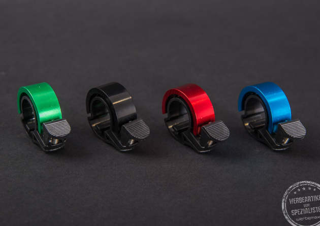 Werbeartikel bunte Fahrradklingeln Swing mit Logo