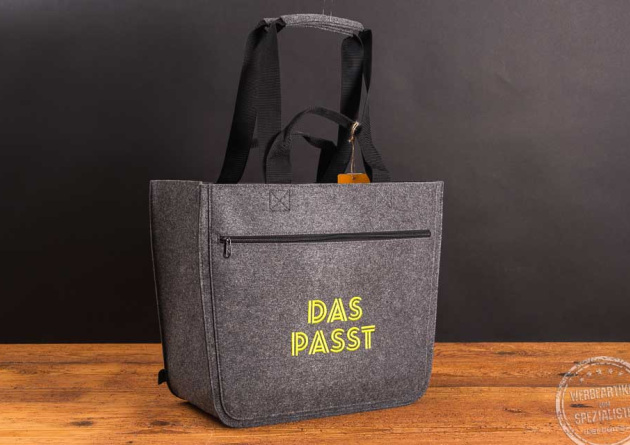 Faltbarer Filzkorb als Werbeartikel mit Logo