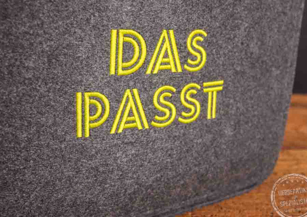 Filzkorb mit Logostick