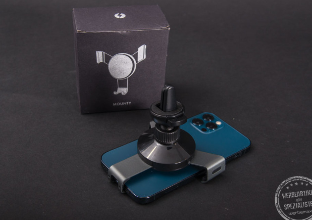 MOUNTY Smartphone Halterung Auto als Werbegeschenk mit Verpackung