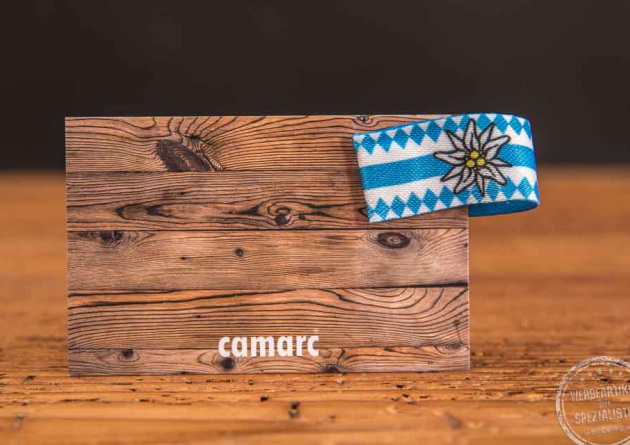 Individuell gestaltete Werbekarte mit ECOflip