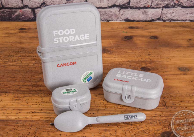 Koziol Brotzeitdosen und Besteck im Set mit Logo bedrucken als Mitarbeitergeschenk