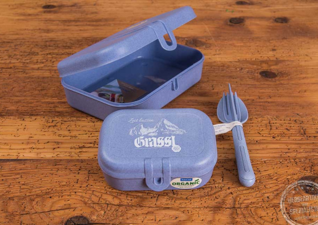 Koziol Pascal Ready Set in blau mit Logo als Werbeartikel von werbemax