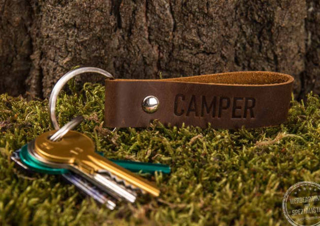 Lederschlüsselanhänger mit Prägung