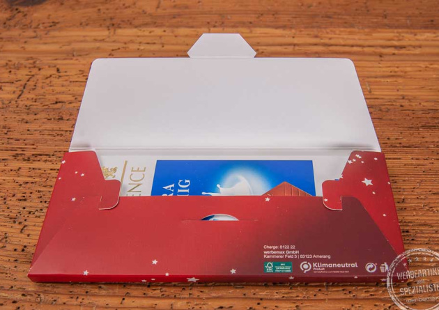 Werbegru&szlig;karte mit Lindt Schokoladentafel