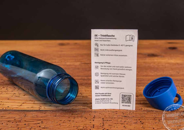 Nachhaltige Trinkflasche Tritan mit auslaufsicherem Verschluss und Werbedruck