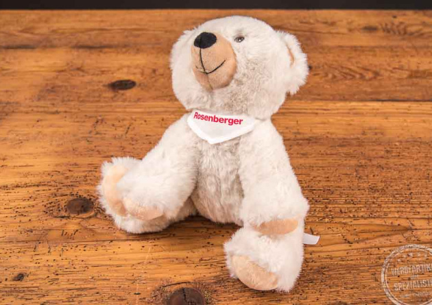 Recyclingb&auml;r mit bedrucktem Halstuch