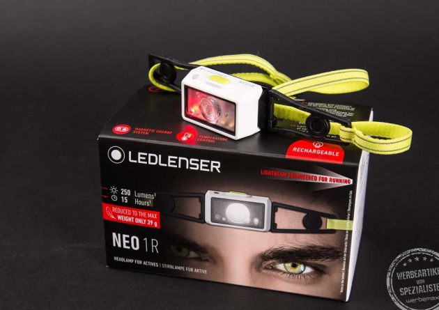 Stirnleuchte gr&uuml;n Ledlenser NEO1R mit Verpackung