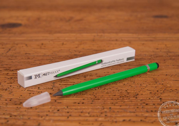 Grafitstift gr&uuml;n als Werbeartikel