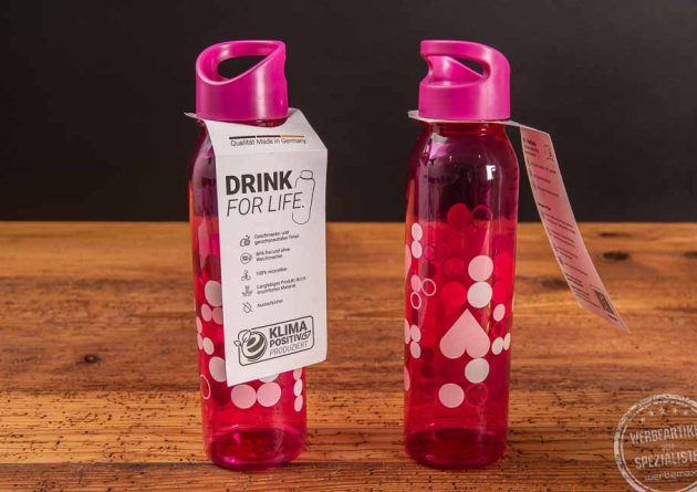 Werbeartikel nachhaltige Trinkflasche aus Tritan mit Logo